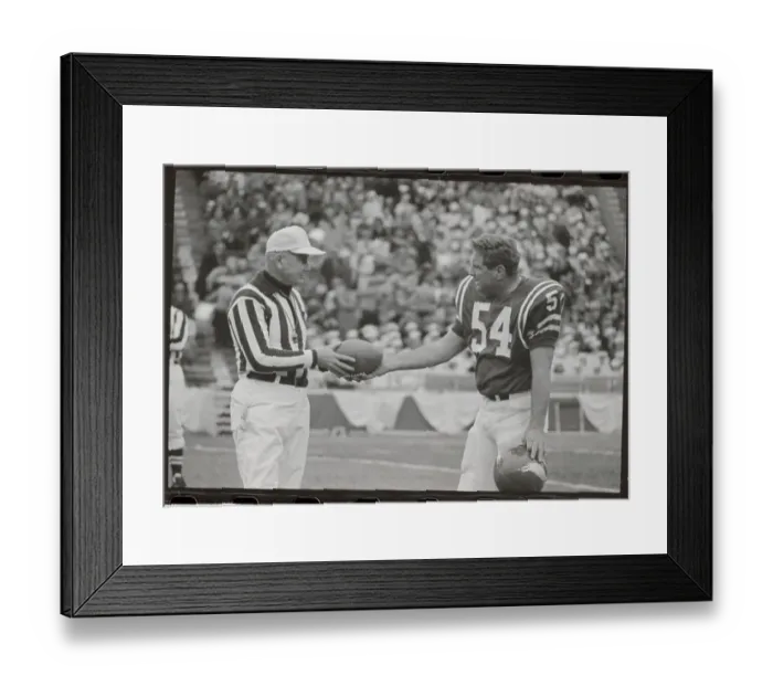Framed Print : Jim Ringo Receiving Football for his Legendary Efforts Framed Print : Jim Ringo Receiving Football for his Legendary Efforts
