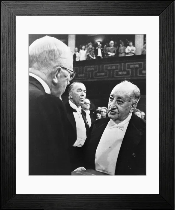 Framed Print : King Gustav Adolf Presenting Asturias with Nobel Prize