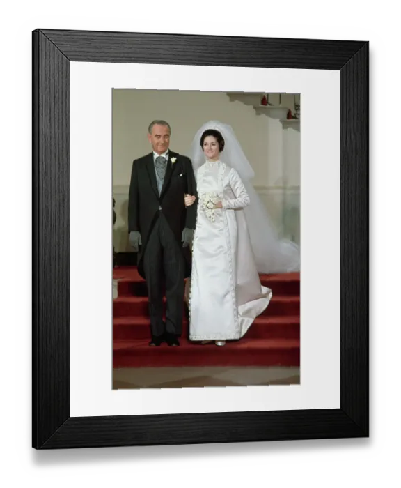 Framed Print : Lyndon Johnson with Daughter Lynda on Her Wedding Day Framed Print : Lyndon Johnson with Daughter Lynda on Her Wedding Day