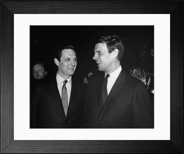 Framed Print : Author George Plimpton and Actor Alan Alda Framed Print : Author George Plimpton and Actor Alan Alda
