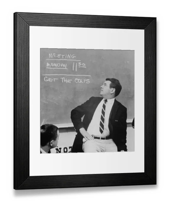 Framed Print : Coach George Allen Looking at Football Strategy Lineup Framed Print : Coach George Allen Looking at Football Strategy Lineup