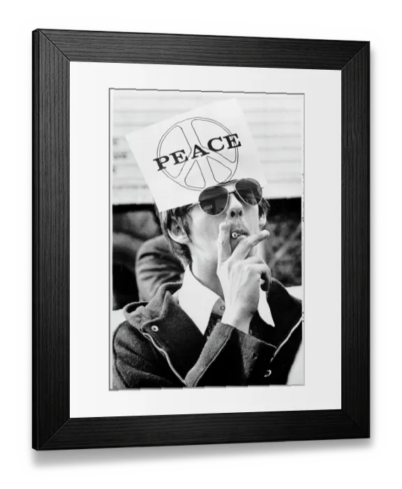 Framed Print : Anti-Draft and Anti-War Demonstrator Framed Print : Anti-Draft and Anti-War Demonstrator