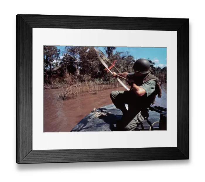 Framed Print : Soldier Aiming a Flaming Arrow Framed Print : Soldier Aiming a Flaming Arrow