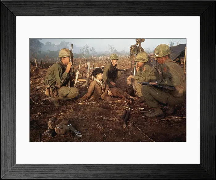 Framed Print : Viet Cong Boy with US Army Captors Framed Print : Viet Cong Boy with US Army Captors