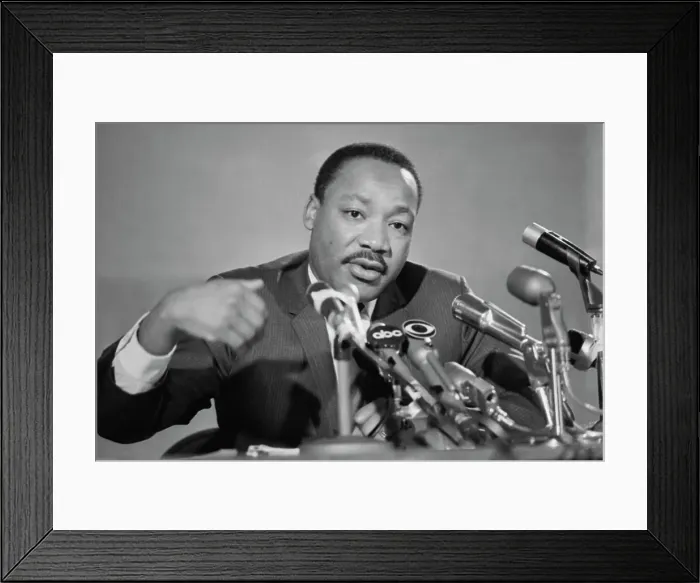 Framed Print : Dr. Martin Luther King Speaking at Microphones Framed Print : Dr. Martin Luther King Speaking at Microphones