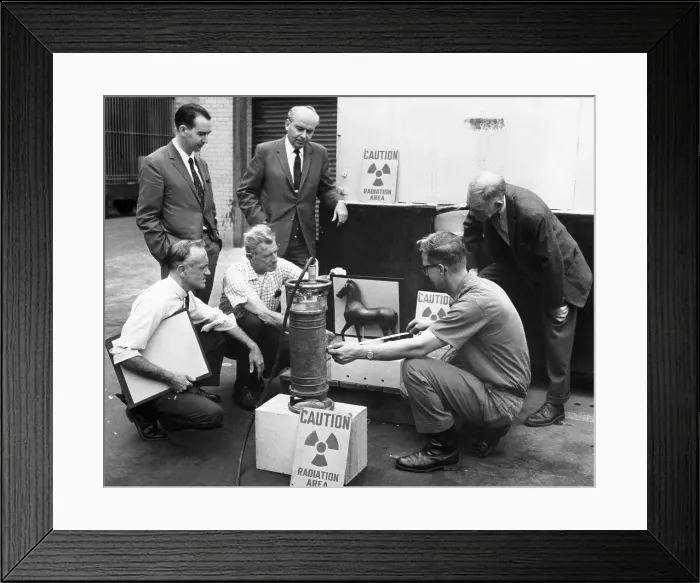 Framed Print : Experts Testing the Value of an Ancient Horse Statue Framed Print : Experts Testing the Value of an Ancient Horse Statue