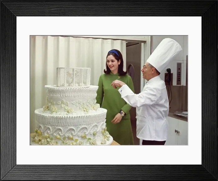 Framed Print : Lynda Bird Johnson With Wedding Cake Framed Print : Lynda Bird Johnson With Wedding Cake