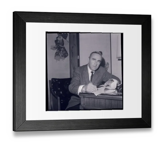 Framed Print : Director Richard Fleischer Reading Script Framed Print : Director Richard Fleischer Reading Script