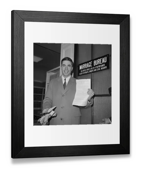 Framed Print : Charles Robb and His Marriage License Framed Print : Charles Robb and His Marriage License