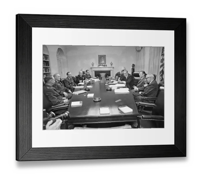 Framed Print : Johnson Meeting with Joint Chiefs Framed Print : Johnson Meeting with Joint Chiefs