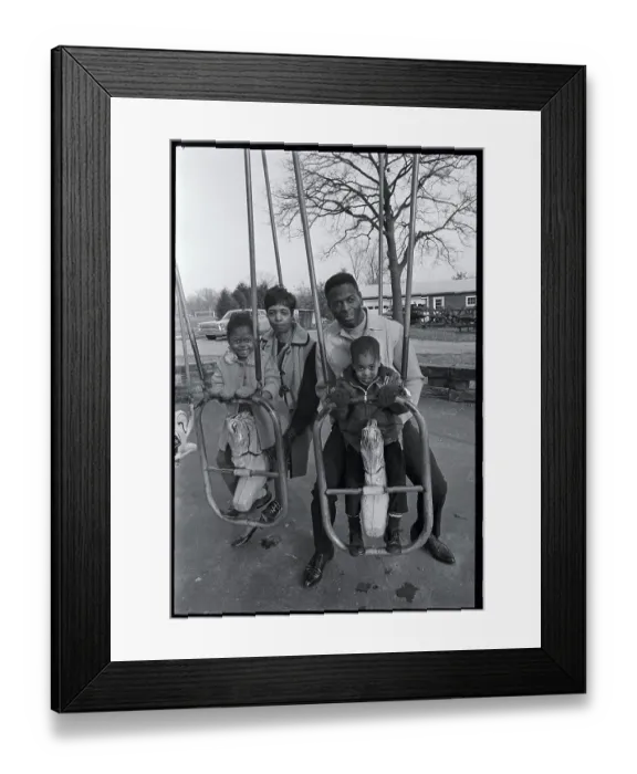 Framed Print : Lou Brock with Family in the park Framed Print : Lou Brock with Family in the park
