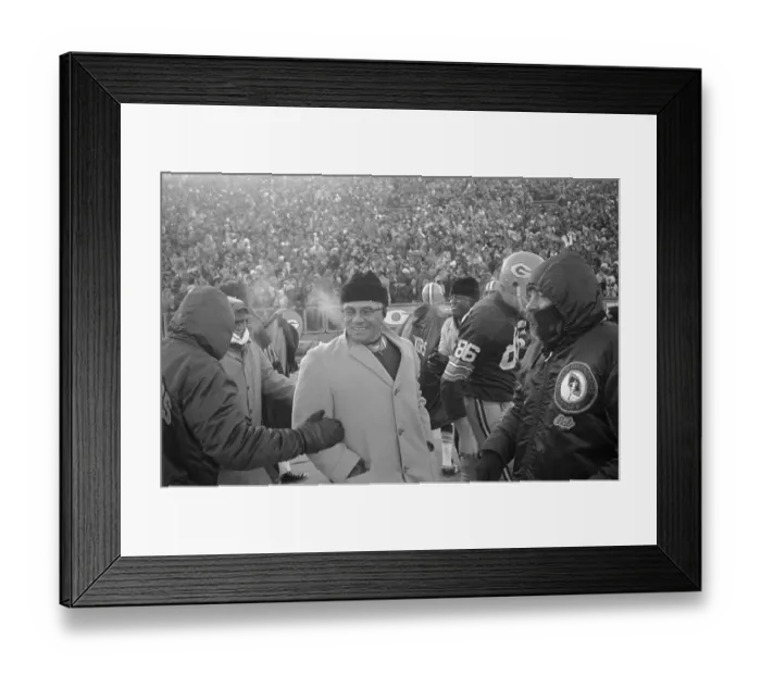 Framed Print : Vince Lombardi with Football Players Framed Print : Vince Lombardi with Football Players