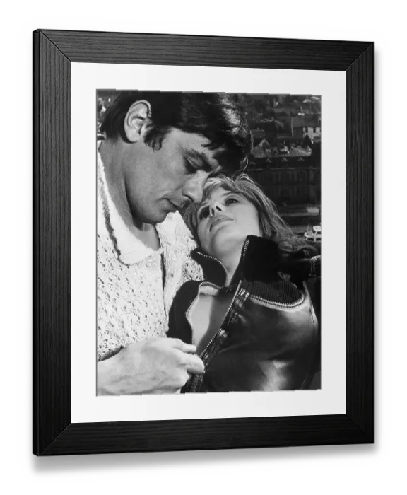 Framed Print : Alain Delon Zipping Marianne Faithfull's Jacket Framed Print : Alain Delon Zipping Marianne Faithfull's Jacket