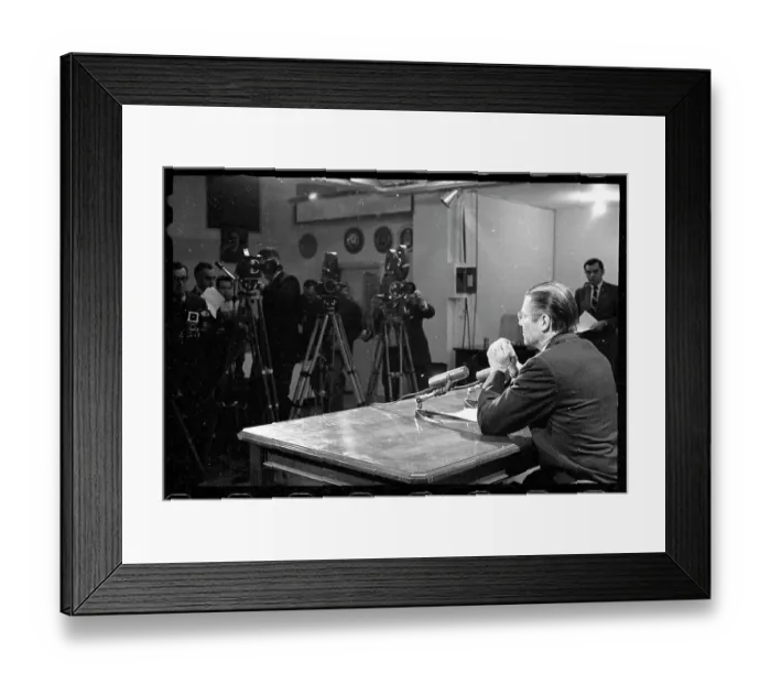 Framed Print : Robert S. McNamara at Press Conference Framed Print : Robert S. McNamara at Press Conference