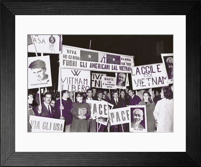 Framed Print : Protesters Hold Signs During Anti-Vietnam War Protest Framed Print : Protesters Hold Signs During Anti-Vietnam War Protest