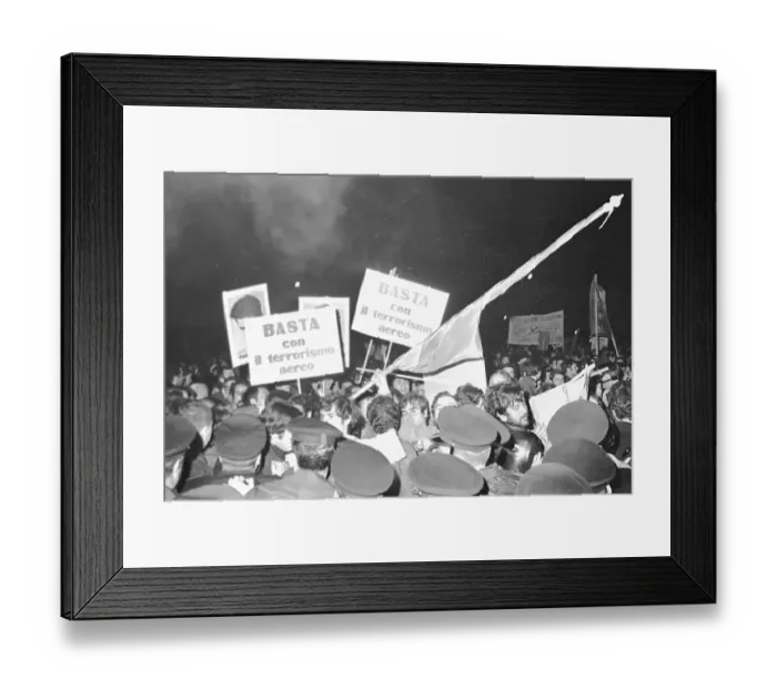 Framed Print : Police Amongst Crowd at Anti-Vietnam Protest in Italy Framed Print : Police Amongst Crowd at Anti-Vietnam Protest in Italy