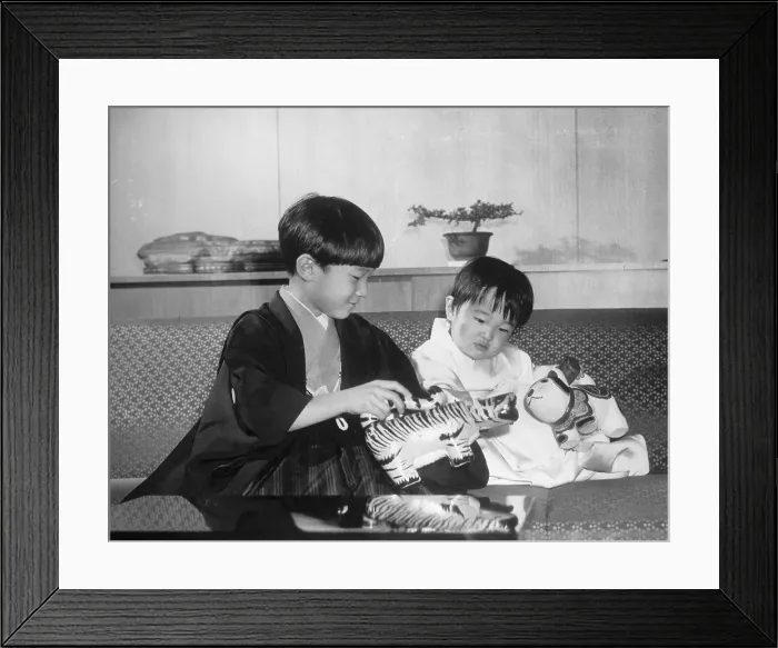 Framed Print : Japanese Princes Aya And Hiro Playing