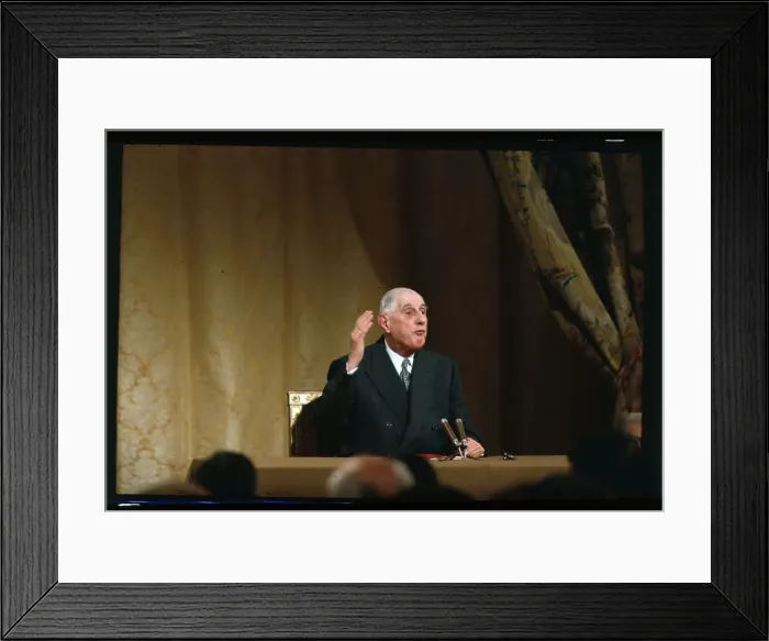 Framed Print : Portrait of Charles de Gaulle Framed Print : Portrait of Charles de Gaulle