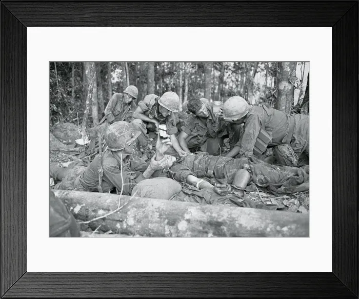 Framed Print : soldier Receiving a Blood Transfusion Framed Print : soldier Receiving a Blood Transfusion