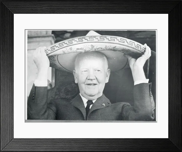 Framed Print : Heinrich Luebke Wearing Charro Hat Framed Print : Heinrich Luebke Wearing Charro Hat