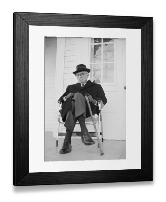 Framed Print : Harry Truman Relaxing in Chair Framed Print : Harry Truman Relaxing in Chair