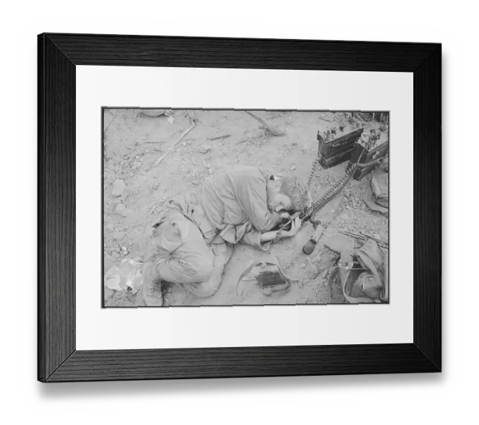 Framed Print : Sgt. John G. Sheehan Resting After Battle of Hill 875 Framed Print : Sgt. John G. Sheehan Resting After Battle of Hill 875