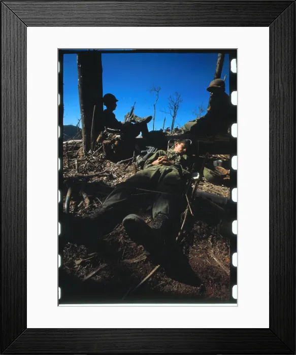 Framed Print : US Soldier Resting Atop Hill 875 Framed Print : US Soldier Resting Atop Hill 875