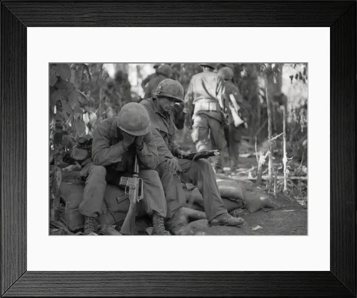 Framed Print : Troops Rest After Taking Hill 875 Framed Print : Troops Rest After Taking Hill 875