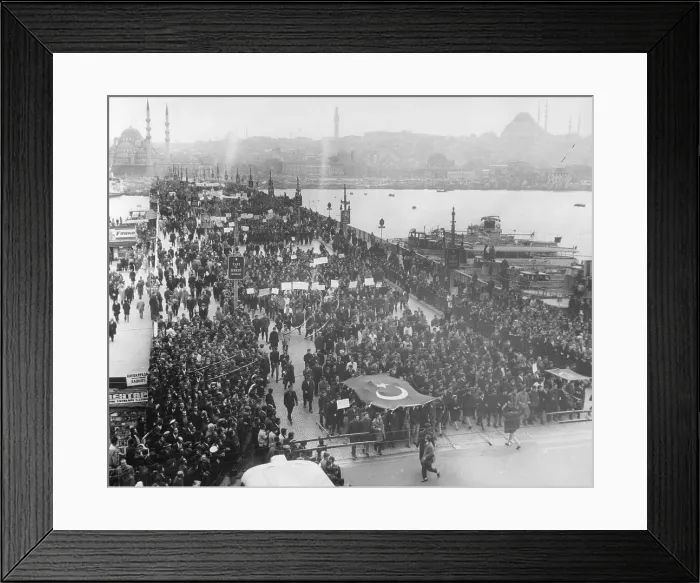 Framed Print : Turks Marching in an anti Greek Demonstration Framed Print : Turks Marching in an anti Greek Demonstration