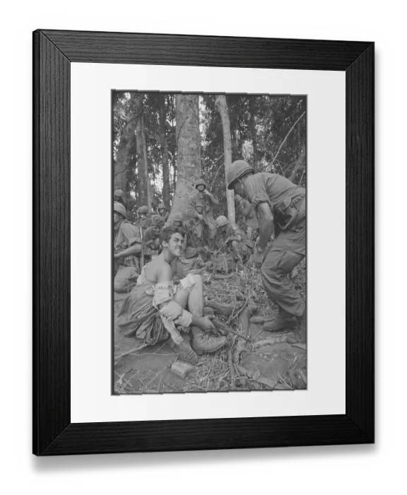 Framed Print : Wounded Soldier Awaiting Evacuation Framed Print : Wounded Soldier Awaiting Evacuation