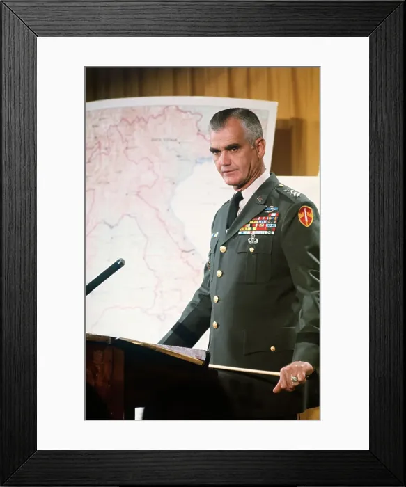 Framed Print : General William Westmoreland at Press Conference Framed Print : General William Westmoreland at Press Conference
