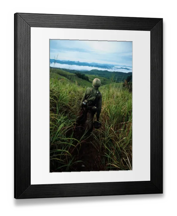 Framed Print : US Soldier Atop Hill 875 Framed Print : US Soldier Atop Hill 875