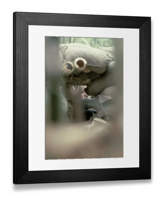 Framed Print : US Soldier Smoking a Cigarette Outside Framed Print : US Soldier Smoking a Cigarette Outside