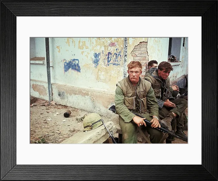 Framed Print : Soldiers Awaiting Evacuation Framed Print : Soldiers Awaiting Evacuation