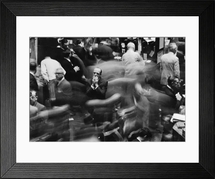 Framed Print : Trader Observing Big Board Framed Print : Trader Observing Big Board
