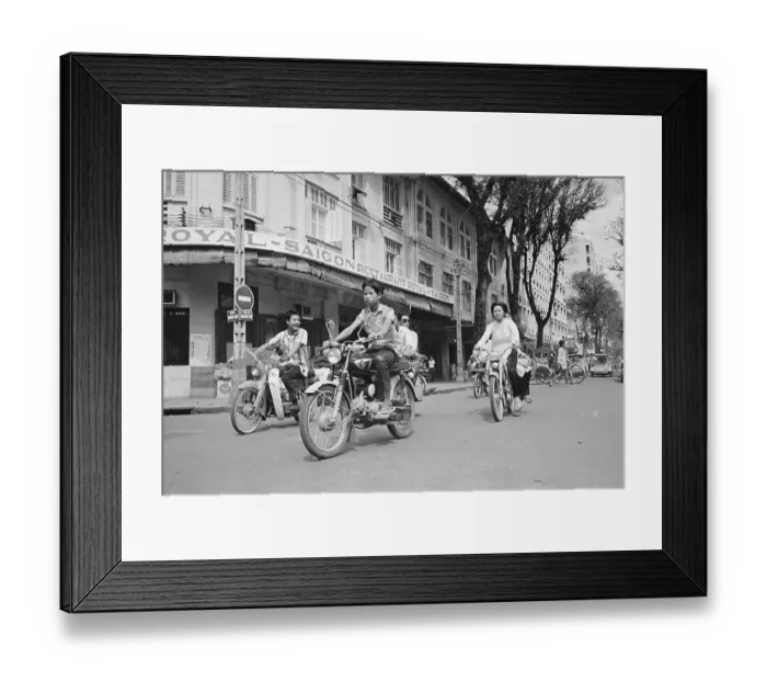 Framed Print : South Vietnamese Youngsters Riding Motorcycles Framed Print : South Vietnamese Youngsters Riding Motorcycles