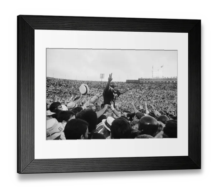 Framed Print : O.J. Simpson Carried off by Fans After Victory Framed Print : O.J. Simpson Carried off by Fans After Victory