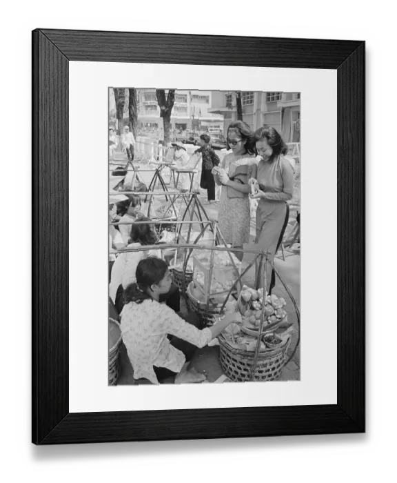 Framed Print : Women Shopping at the Market Framed Print : Women Shopping at the Market