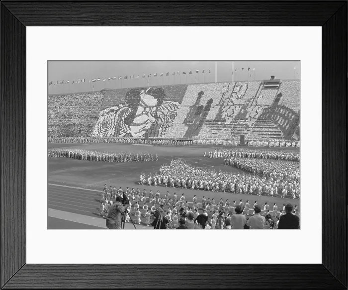 Framed Print : Spectators Forming Giant Pictures in Stadium Stands Framed Print : Spectators Forming Giant Pictures in Stadium Stands