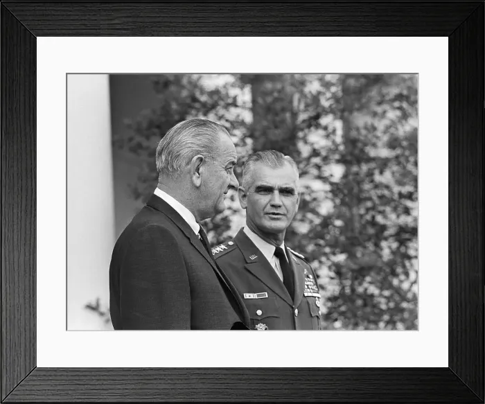 Framed Print : General Westmoreland and President Johnson Framed Print : General Westmoreland and President Johnson