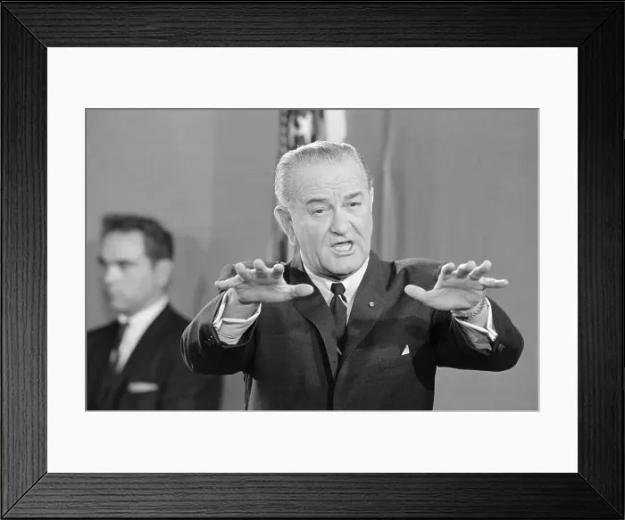 Framed Print : Lyndon Johnson Addressing the Nation Framed Print : Lyndon Johnson Addressing the Nation