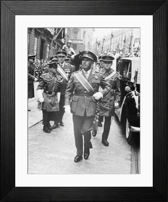 Framed Print : Francisco Franco Arriving to Open Cortes Framed Print : Francisco Franco Arriving to Open Cortes