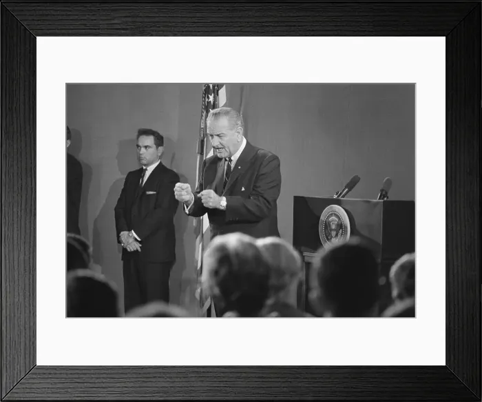 Framed Print : Lyndon Johnson Defending Vietnam Policies Framed Print : Lyndon Johnson Defending Vietnam Policies