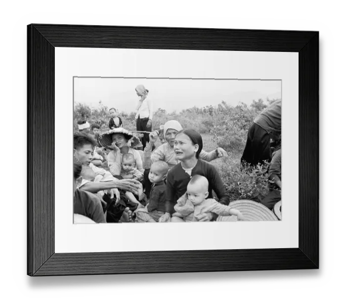 Framed Print : South Vietnamese Villagers Wait for Evacuation During Vietnam War Framed Print : South Vietnamese Villagers Wait for Evacuation During Vietnam War