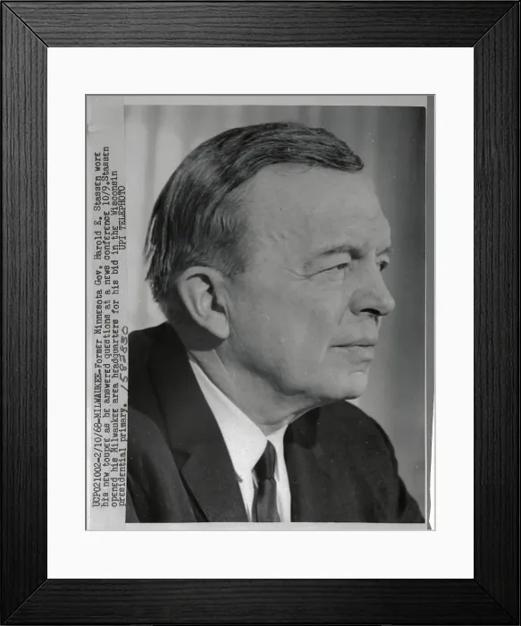 Framed Print : Governor Harold E. Stassen Speaking to Press Framed Print : Governor Harold E. Stassen Speaking to Press