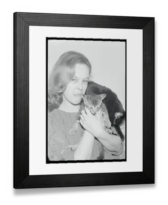 Framed Print : Sandy Dennis Holding a Kitten