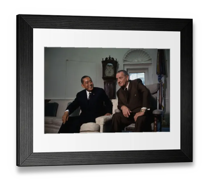 Framed Print : Lyndon B. Johnson with Eisaku Sato Framed Print : Lyndon B. Johnson with Eisaku Sato