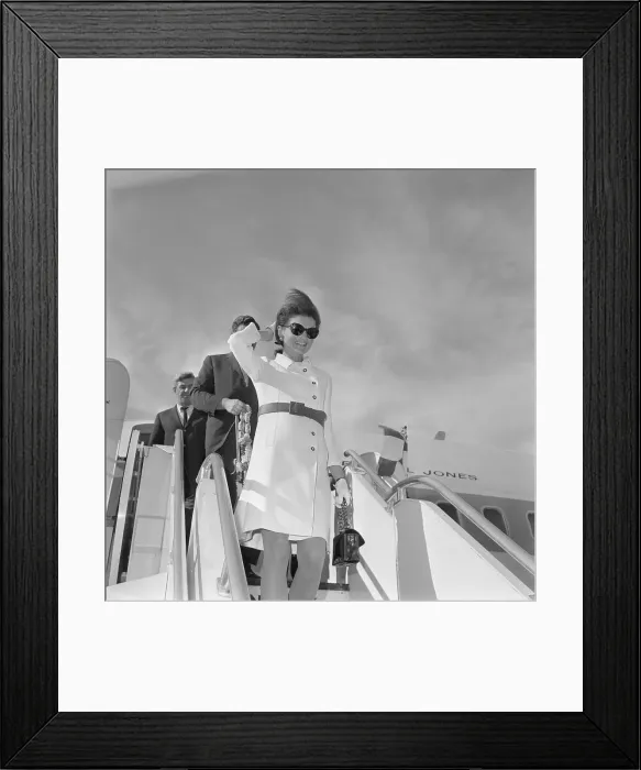 Framed Print : Mrs. John F. Kennedy Arriving in Rome Framed Print : Mrs. John F. Kennedy Arriving in Rome