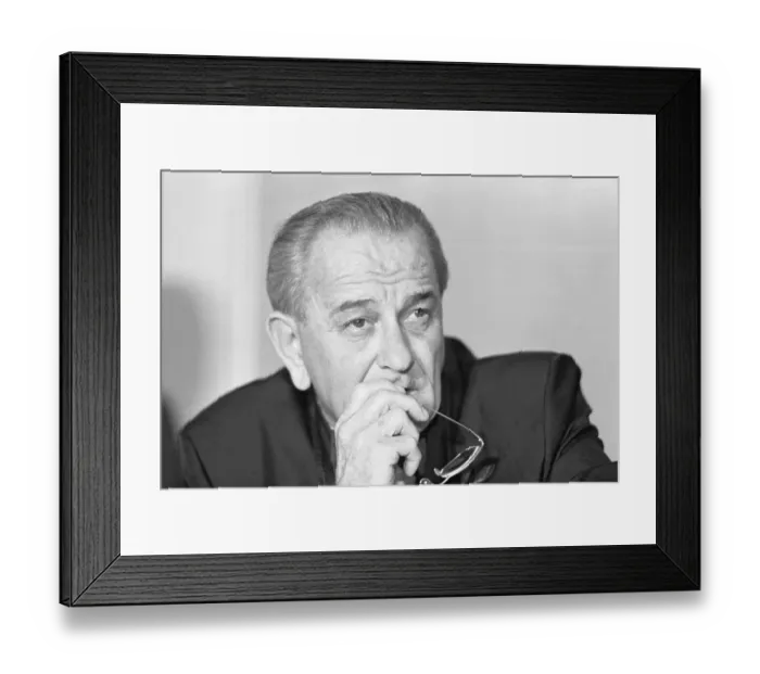 Framed Print : Portrait of President Johnson