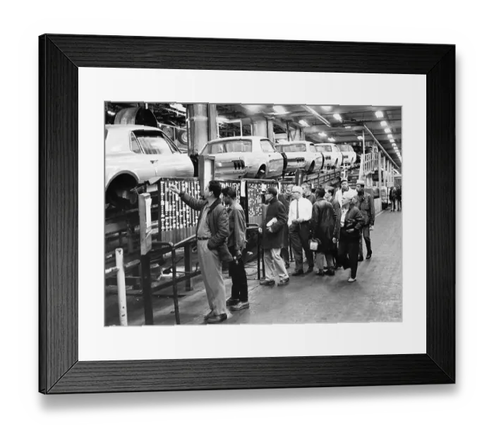 Framed Print : Ford Auto Workers Punching Time Clocks Framed Print : Ford Auto Workers Punching Time Clocks
